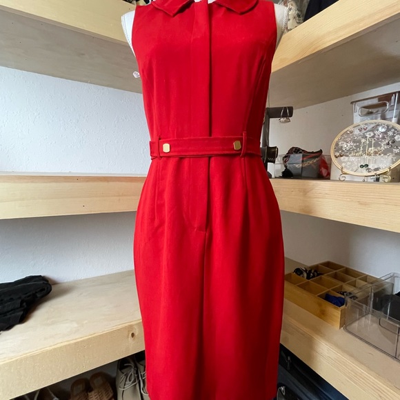 NWT Ellen Tracy Red Dress Size 4 - Picture 2 of 8